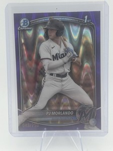 PJ Morlando 2025 Bowman Chrome 1st Prospect Purple Raywave /250 Refractor Marlin