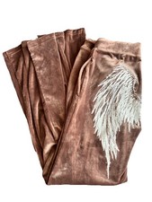 Vintage Y2k Juicy Playboy Velour Tracksuit Pants Chocolate Brown Wings Bling Sm