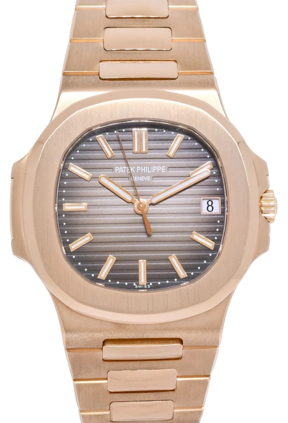 Patek Philippe — Patek Philippe Nautilus 18k Rose Gold Brown Dial Mens 40mm Watch B/P '18 5711/1R