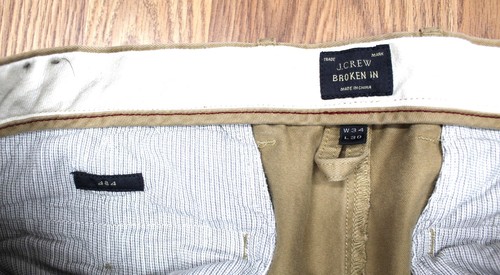 J.CREW 484 SLIM FIT 100% COTTON PANTS BROWN Sz 34W x 30L - Picture 4 of 4