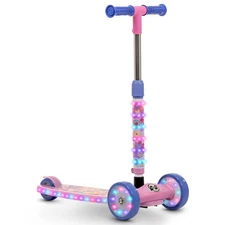 Huffy Disney Princess 3-Wheel Scooter with LED Lights - Pink/Purple