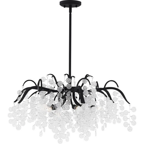 Earth Black Six Light Chandelier from the Maple Collection - Picture 3 of 6