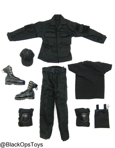 1/6 Scale Toy Black Combat Uniform Set - Picture 1 of 5