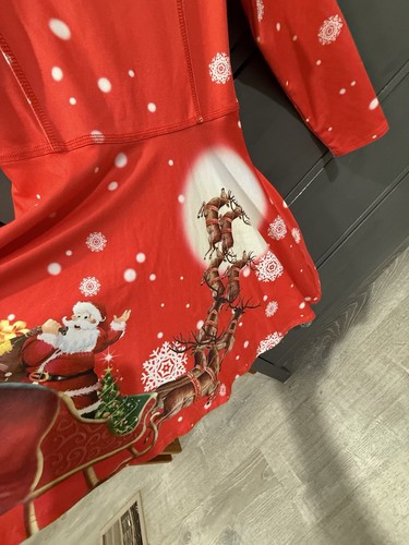 La Beca Printed Twirly Long sleeve Christmas Dress Santa Sz 5-6 (L) - Picture 3 of 6