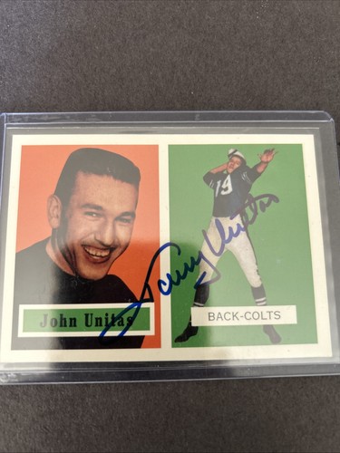 JOHNNY UNITAS-Topps Archives RC REPRINT With Real AUTOGRAPH And COA - Picture 1 of 3