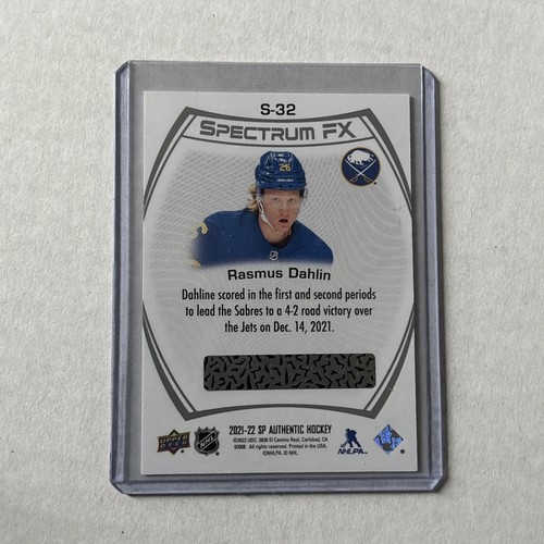 2021-22 SP Authentic Spectrum FX Rasmus Dahlin #S-32 Sabres Unscratched - Picture 2 of 2