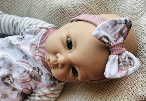 Doll Clothes 17” Handmade Sloth Top Bottom Headband Reborn Silicone Baby Doll - Picture 3 of 8