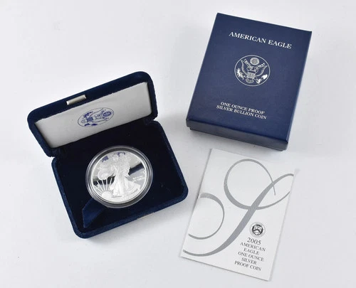 2005-W American Eagle One Ounce Silver Uncirculated Coin w/ Original Box & COA