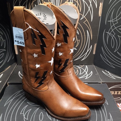 Alvies Billy Gibbons UVP 549 $ ZZ Top BFG Rindsleder Whiskey Runner Damen 8B Stiefel