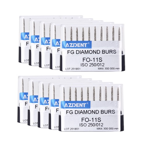 100/200Pc Dental Diamond FG Burs For High Speed Handpiece Cone /Taper Flat Round - Picture 100 of 122