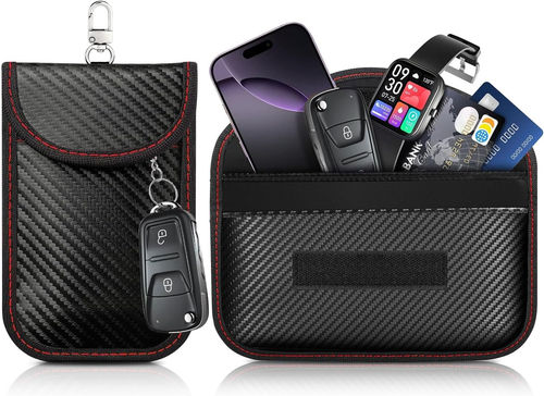 WEKUBA Faraday Pouch for Car Key, 3 Packs of Faraday Bags, with Hooks and Fix... - Picture 8 of 12