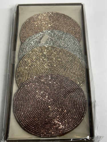 Pier 1 Coaster Set of 4 Beaded Coasters - New & Sealed - Picture 4 of 7