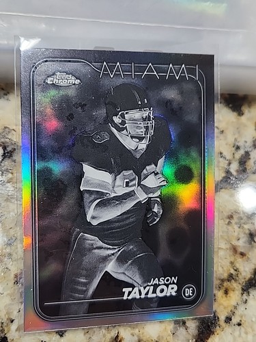 2024 Topps Chrome Jason Taylor REFRACTEUR NÉGATIF Miami Dolphins Rare !  - Photo 1 sur 2