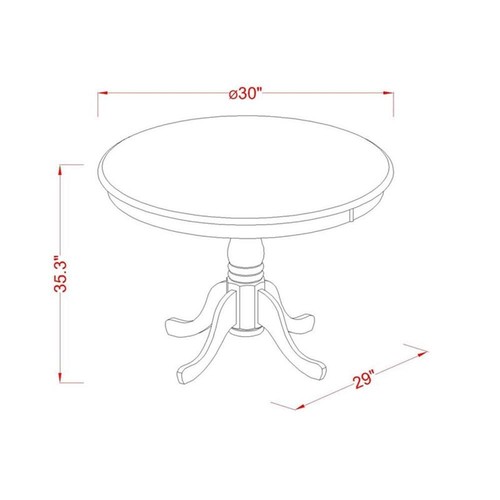 East West Furniture Eden 36" Wood Counter Height Dining Table in Oak - Picture 3 of 3