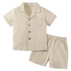 Baby Boy Clothes Set Toddler Summer Outfit Cotton Linen Short Sleeve T-Shirt .
