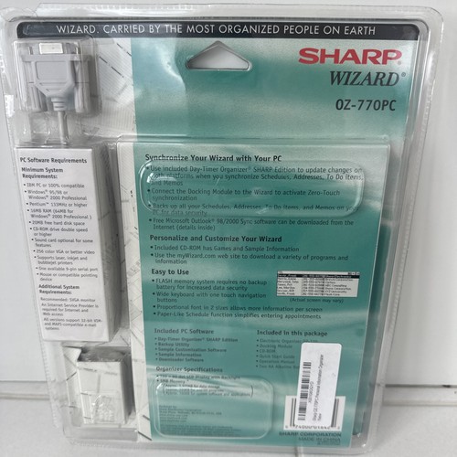 ⚡️NEW Sharp Wizard OZ-770PC Vintage Electronic Personal Organizer RARE ⚠️ SEALED - Picture 2 of 3