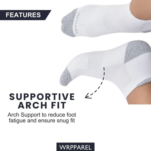 Cotton Mens Athletic Ankle Length Socks Thick Cushion Heel Arch Support Anti ... - Bild 4 von 8