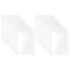 30 Pcs Self-Adhesive Index Card Pockets 3.1 x 2.4" Clear Card Holders