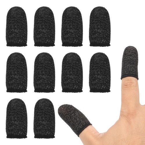 Mobile Gaming Finger Sleeve, 24 Pack Anti-Sweat Finger Thumb Sleeve, Black