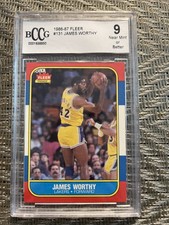1986-87 Fleer - James Worthy #131 Lakers BCCG 9 Near Mint or Better