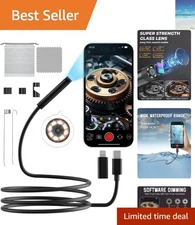 Professional Endoscope Camera with 5.9ft Waterproof Cord & High-Quality Lens