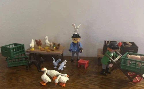 Playmobil Vintage 1996 Victorian Pet Poultry Stand #5344 Complete Farmers Market