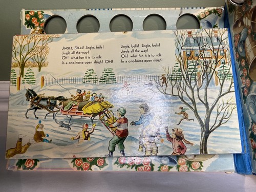 Vintage 1948 The Jingle Bell Book by McLoughlin Bros. Complete w/Bells & Pages - Picture 8 of 12