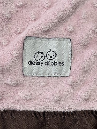 DRESSY DRIBBLES Rosa Minky Dot Felpa Bebé Manta Marrón Satinado Borde Doble Cara - Imagen 2 de 12