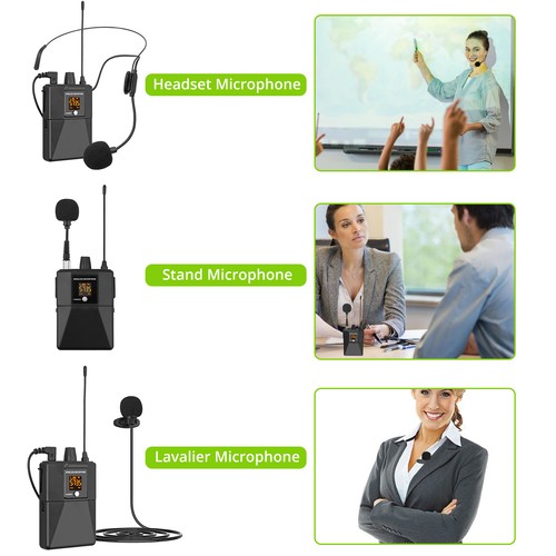 Lavalier Mikrofon Kopfbügelmikrofon Headset Handheld Funk Drahtlos Lautsprecher - Bild 3 von 17