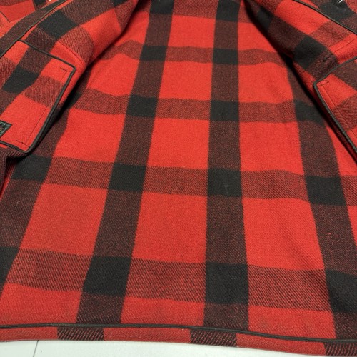 Vintage 50s Chippewa Coat Mens Large 23.5x31 Red Buffalo Plaid Hunting Outdoor - Picture 6 of 10