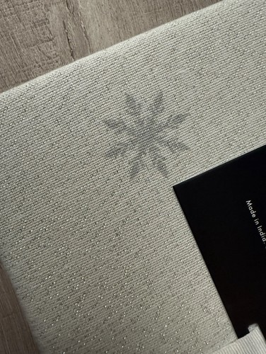 Tahari Christmas Trees Snowy Forest Snowflakes 60x84" Oblong Tablecloth Silver - Picture 5 of 11