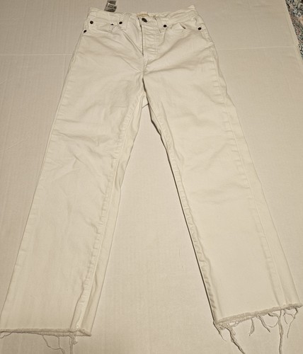 Levi’s Wedgie Straight Jeans White Women 27 Distressed Raw Hem High Rise Vintage - Picture 3 of 10