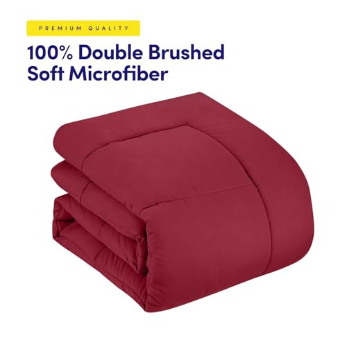 Dorm Room Essentials College Bedding Comforter Set 7 Piece Size Full Burgundy - Picture 4 of 6