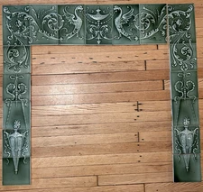 Pristine Antique Fireplace Surround: Torches, Garlands, and Dragons?!?!