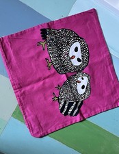 IKEA Gulört Kissenbezug Eulen Pink Kissencover weiß / schwarz 50x50 cm 20x20"