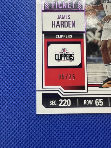James Harden 2023-24 Panini Contenders Game Ticket Purple Foil /25 #82 - Picture 5 of 10