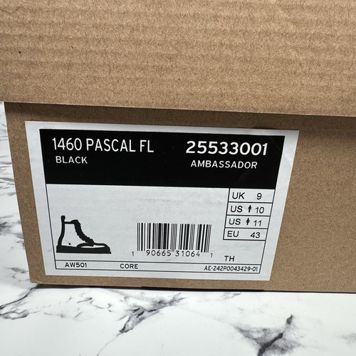 Dr. Martens Herren Schwarz 1460 Pascal Fell Gefüttert Stiefel Größe UK9 EU43 Ambassador Neu in OVP - Bild 4 von 11