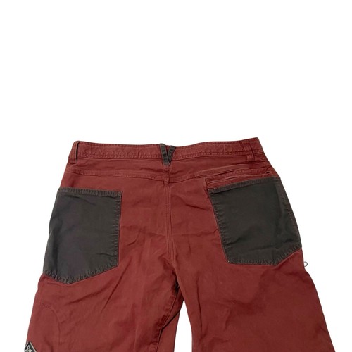 prAna Canvas Stretch Double Knee Hiking Climbing Pants Red Black size 36x32 - Picture 8 of 12