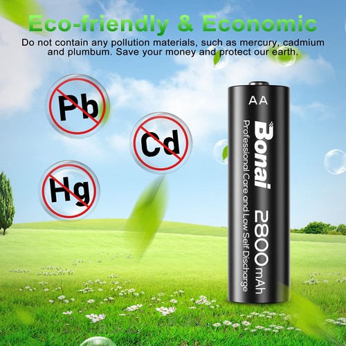 Batterie Ricaricabili AA 2800mah ad Alta Capacità 1,2V Ni MH Pile Ricaricabili - Foto 5 di 24