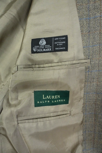 Lauren Ralph Lauren Sakko Herren Gr. 40 L braun kariert Tweed Blazer Wolle Anzug Mantel - Bild 4 von 13