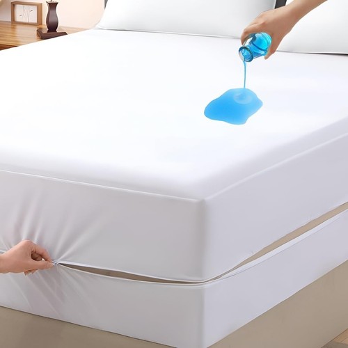 Waterproof Zipped Mattress Protector Cover Anti Bug Bed Total Encasement King UK - Picture 22 of 34