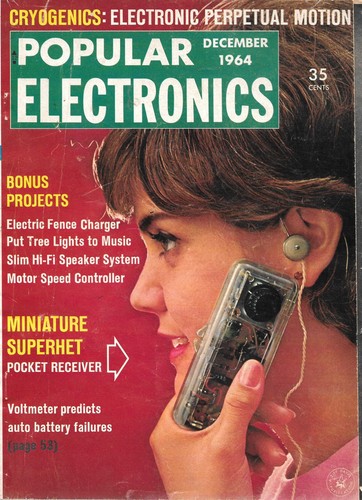 Popular Electronics Dec 1964 Miniature Superhet Pocket Receiver - Picture 1 of 2