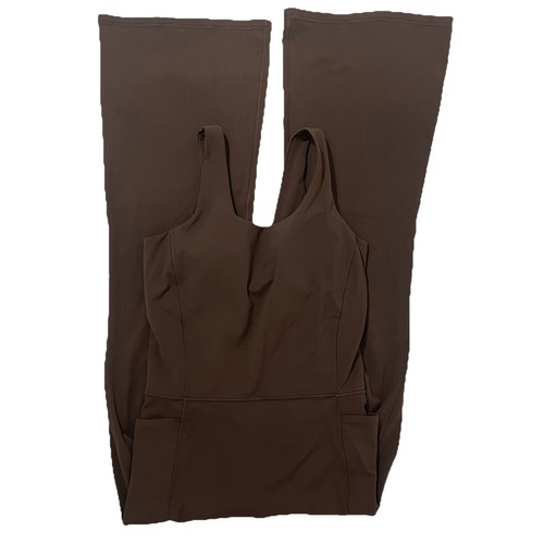 Athleta Salutation Flare Bodysuit | Chocolate | Large #415920 NEW - Picture 2 of 10