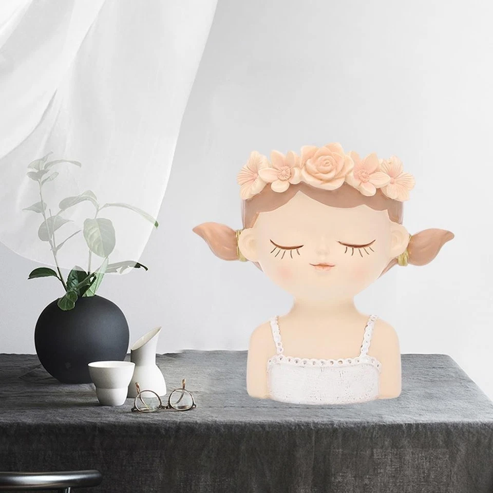 colaxi Female Head Flower Pot Cute Portrait Succulent Bonsai Planter