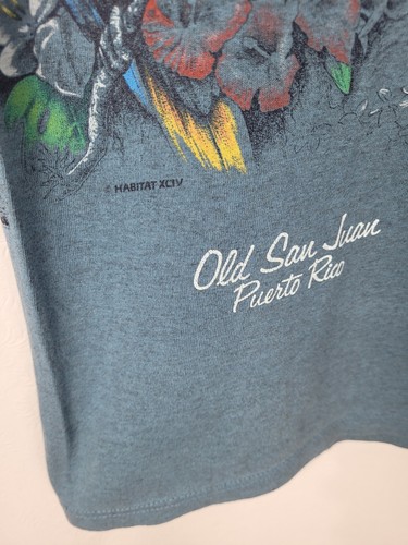 VTG 90s Old San Juan Puerto Rico Wrap Around Graphic Embroidered T-Shirt Sz M - Picture 2 of 6