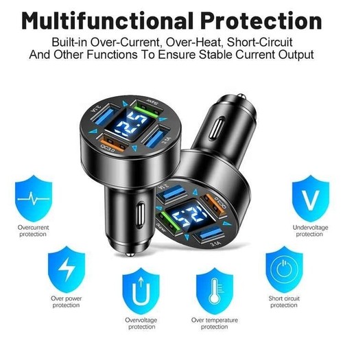 Auto Schnell Ladegerät USB & USB-C | Handy Stecker KFZ Zigarettenanzünder | Auto - Bild 10 von 24