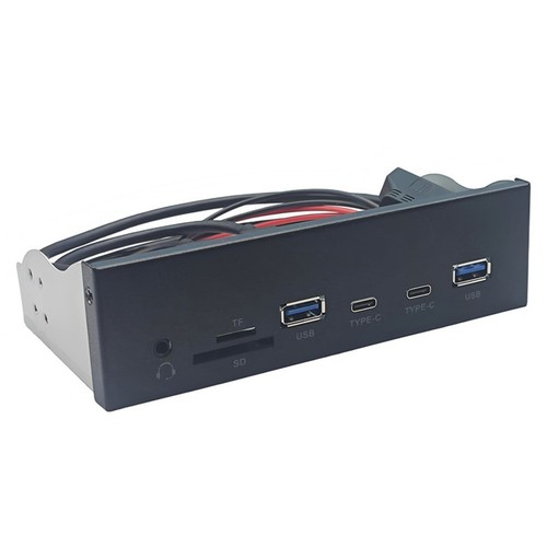 USB 3 2 Gen1 Front Panel 5Gbits USB A Audio and Card Reader for Device Setup - Picture 1 of 11