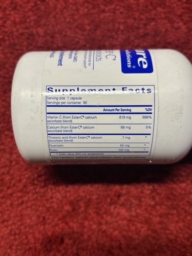 Pure Encapsulations Ester C & Flavonoids 90 Caps Exp 6/26 SEALED CRACKED CAP - Picture 4 of 4