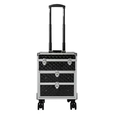 Professional Rolling Makeup Case Cosmetic Organizer with 360° Rotatable Wheels