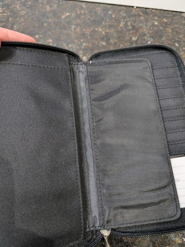 Zip around Genuine Leather Checkbook Wallet Clutch Travel Case Passport Holder - Picture 3 of 9